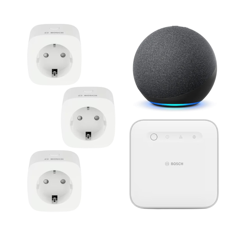 Bosch Smart Home Starter Set Energiesparen • 3x Smart Plug + Echo Dot (5th) mit Alexa